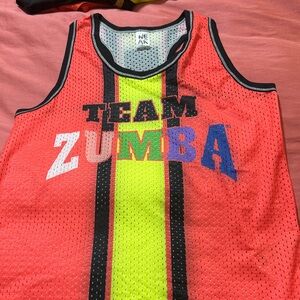 Team Zumba Red and Neon Yellow Tank Top